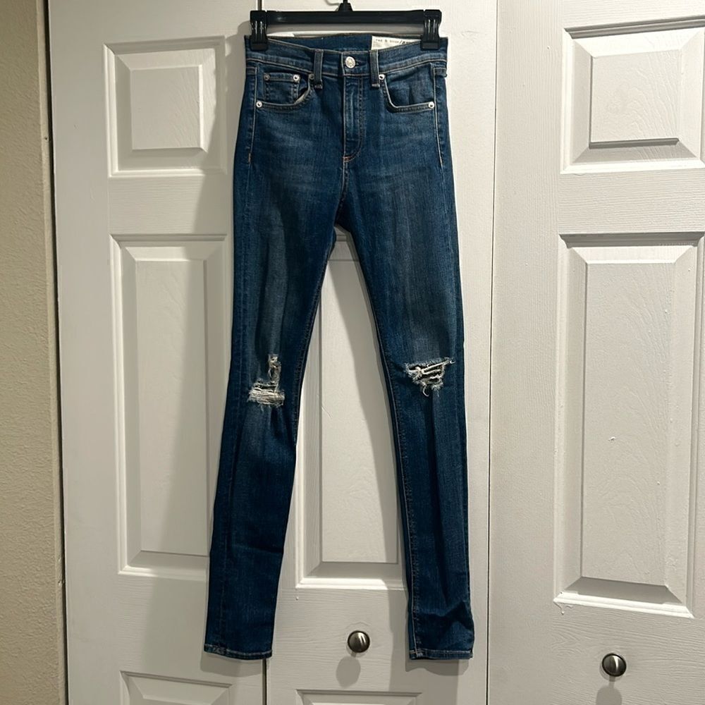 Rag & Bone High Rise Skinny Jeans, Size 24